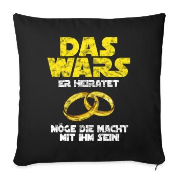 La partie de guerre qu'il épouse avec Bachelorette - Housse de coussin décorative 45 x 45 cm - noir - Devant