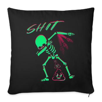 Squelette drôle - Housse de coussin décorative 45 x 45 cm - noir - Devant