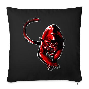 Red panther - Sofa pillowcase 17,3'' x 17,3'' (45 x 45 cm) - black - Front