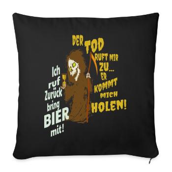 Funny grim reaper - Sofa pillowcase 17,3'' x 17,3'' (45 x 45 cm) - black - Front