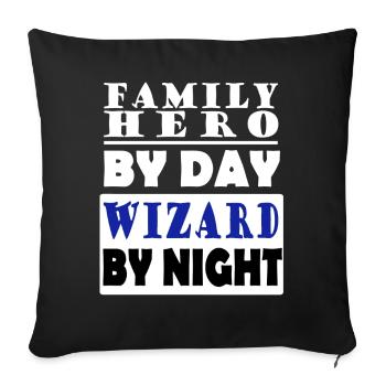 Magicien magie magicien halloween hocus pocus - Housse de coussin décorative 45 x 45 cm - noir - Devant