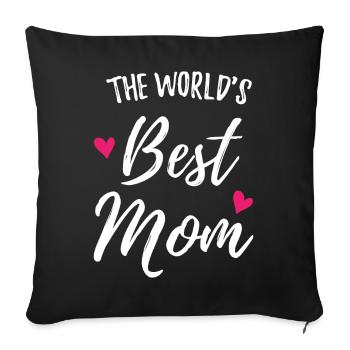 The World's Best Mom - Sofa pillowcase 17,3'' x 17,3'' (45 x 45 cm) - black - Front