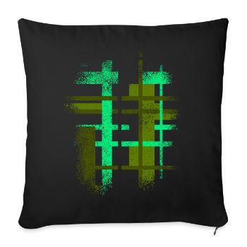 Abstract Cyber VINTAGE Background Design - Sofa pillowcase 17,3'' x 17,3'' (45 x 45 cm) - black - Front