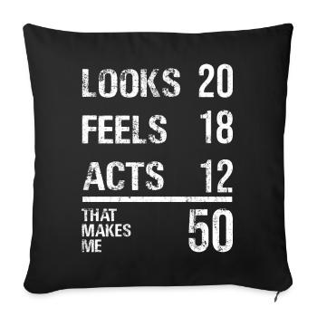 Bold Distressed Numeral Quote Tee - Sofa pillowcase 17,3'' x 17,3'' (45 x 45 cm) - black - Front