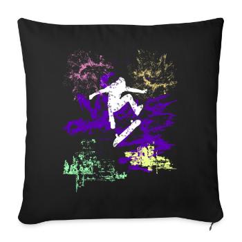 Skater - Sofa pillowcase 17,3'' x 17,3'' (45 x 45 cm) - black - Front