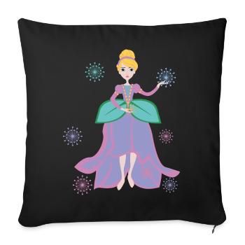 Fantaisie de princesse avec coeur de fleur - Housse de coussin décorative 45 x 45 cm - noir - Devant