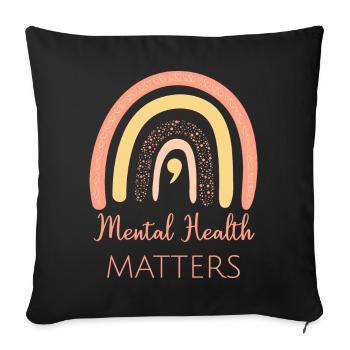 Mental Health Matters II - Sofa pillowcase 17,3'' x 17,3'' (45 x 45 cm) - black - Front