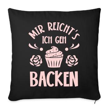 Backen Bäcker Bäckerin - Sofakissenbezug 45 x 45 cm - Schwarz - Vorne