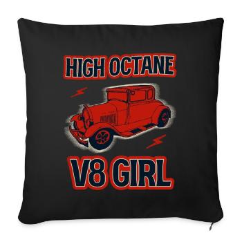 Fille V8 à haute intensité - Housse de coussin décorative 45 x 45 cm - noir - Devant