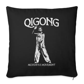 Qigong Meditative Movement - Sofa pillowcase 17,3'' x 17,3'' (45 x 45 cm) - black - Front