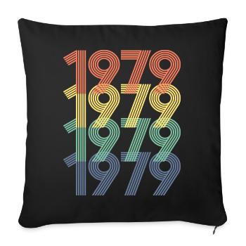 1979 Vintage 45e anniversaire hommes femmes 45 ans - Housse de coussin décorative 45 x 45 cm - noir - Devant