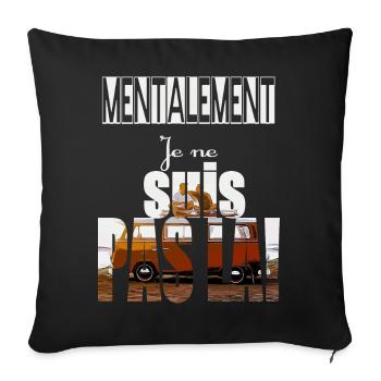 Mentalement je ne suis pas là ! - Housse de coussin décorative 45 x 45 cm - noir - Devant
