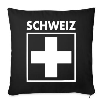 suisse - Housse de coussin décorative 45 x 45 cm - noir - Devant