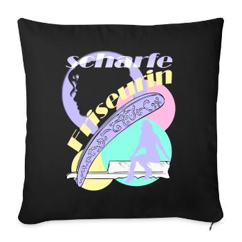 Hot Hairdresser Coiffeur Coiffeur Femme Chef Professions - Housse de coussin décorative 45 x 45 cm - noir - Devant