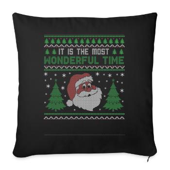 Es ist die wundervolle Weihnachtszeit xmas - Sofakissenbezug 45 x 45 cm - Schwarz - Vorne