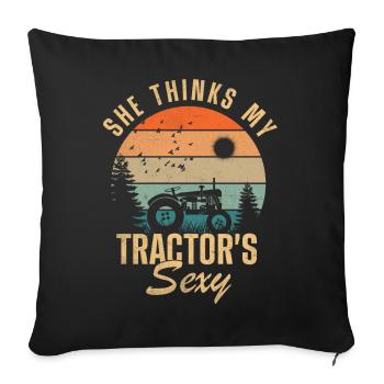 Tractor's Sexy Sunset Tee - Sofa pillowcase 17,3'' x 17,3'' (45 x 45 cm) - black - Front