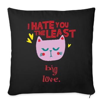 big love valentine - Sofakissenbezug 45 x 45 cm - Schwarz - Vorne