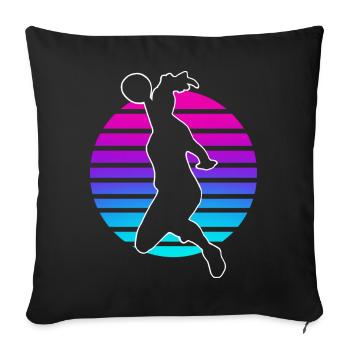 Handbal Handbal Speler Vrouwen Handbal - Sierkussenhoes, 45 x 45 cm - zwart - Voor