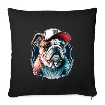 Bulldog - Housse de coussin décorative 45 x 45 cm - noir - Devant