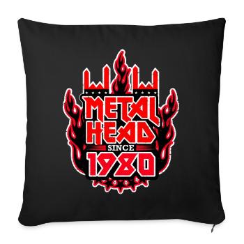 METALHEAD depuis 1980 - Housse de coussin décorative 45 x 45 cm - noir - Devant