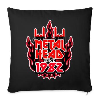 METALHEAD depuis 1982 - Housse de coussin décorative 45 x 45 cm - noir - Devant