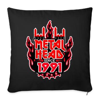 METALHEAD depuis 1991 - Housse de coussin décorative 45 x 45 cm - noir - Devant