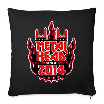 METALHEAD depuis 2014 - Housse de coussin décorative 45 x 45 cm - noir - Devant