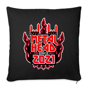 METALHEAD depuis 2021 - Housse de coussin décorative 45 x 45 cm - noir - Devant