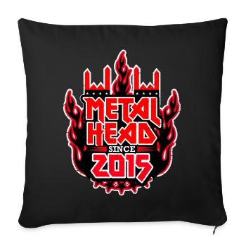 METALHEAD depuis 2015 - Housse de coussin décorative 45 x 45 cm - noir - Devant