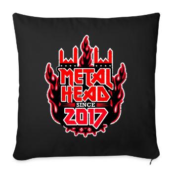METALHEAD depuis 2017 - Housse de coussin décorative 45 x 45 cm - noir - Devant
