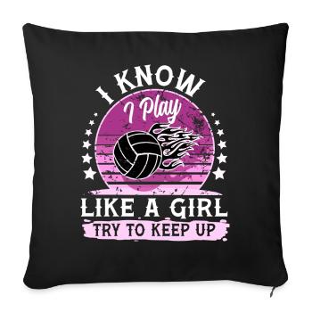 Volley-ball - Housse de coussin décorative 45 x 45 cm - noir - Devant