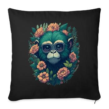 Monkey flower - Sofakissenbezug 45 x 45 cm - Schwarz - Vorne