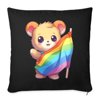 Love is a Bear Necessity - Sofa pillowcase 17,3'' x 17,3'' (45 x 45 cm) - black - Front