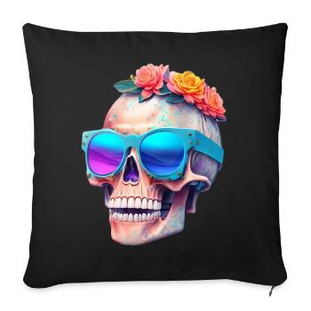 Skull - Sofa pillowcase 17,3'' x 17,3'' (45 x 45 cm) - black - Front