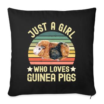Guinea pig - Sofa pillowcase 17,3'' x 17,3'' (45 x 45 cm) - black - Front