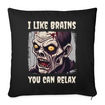 Zombie drôle zombie dicton - Housse de coussin décorative 45 x 45 cm - noir - Devant