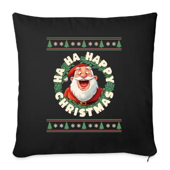 Drôle Le Père Noël rit à Noël Drôle - Housse de coussin décorative 45 x 45 cm - noir - Devant