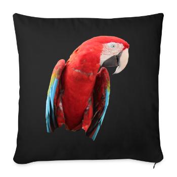 Papageien Vogel T-shirt Geschenk - Sofakissenbezug 45 x 45 cm - Schwarz - Vorne