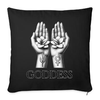 GODDESS (subtitle) #013 - Sofa pillowcase 17,3'' x 17,3'' (45 x 45 cm) - black - Front