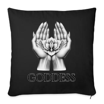 GÖTTIN (Untertitel) #029 - Sofakissenbezug 45 x 45 cm - Schwarz - Vorne