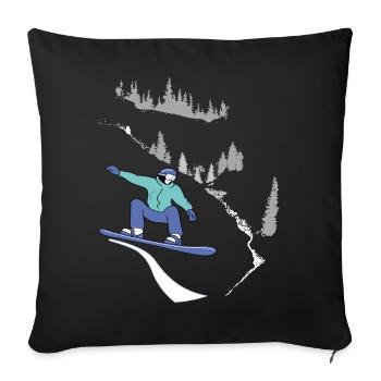 Snowboard, Winter Sports - Sofa pillowcase 17,3'' x 17,3'' (45 x 45 cm) - black - Front