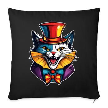 Cool Horror Clown Cat - Sofa pillowcase 17,3'' x 17,3'' (45 x 45 cm) - black - Front