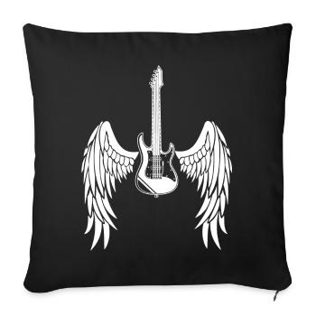 Winged Guitar - Sofa pillowcase 17,3'' x 17,3'' (45 x 45 cm) - black - Front