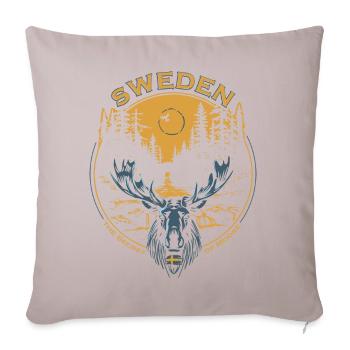 Sweden - Moose - Nature - Sofakissenbezug 45 x 45 cm - helles Taupe - Vorne