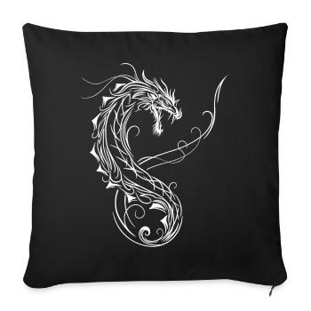 Dragon Fantaisie Dragon de Feu - Housse de coussin décorative 45 x 45 cm - noir - Devant