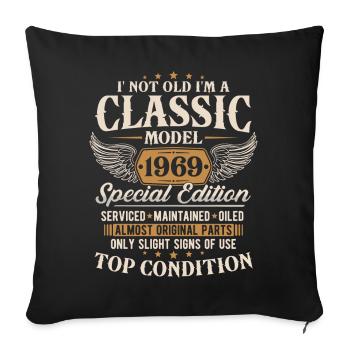 Classic 1969 Vintage Birthday Gift - Sofa pillowcase 17,3'' x 17,3'' (45 x 45 cm) - black - Front