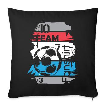 Illustration de ballon de collage de l’équipe de football des Pays-Bas - Housse de coussin décorative 45 x 45 cm - noir - Devant