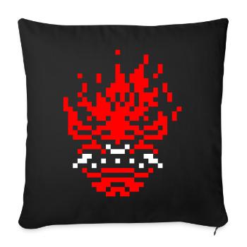 8bit pixel oni - Sofakissenbezug 45 x 45 cm - Schwarz - Vorne