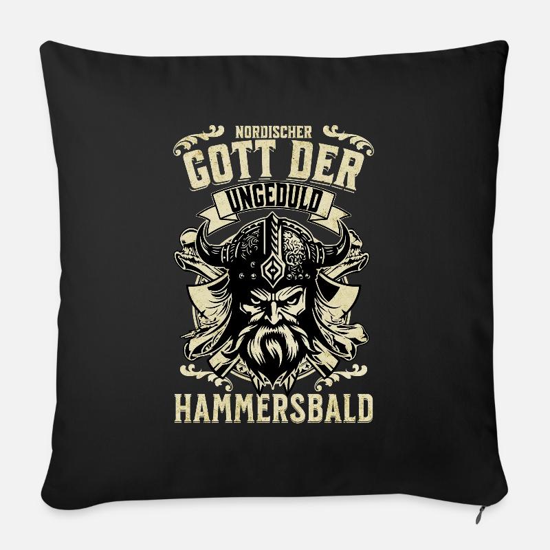 NORDISCHER GOTT DER UNGEDULD HAMMERSBALD - Sofakissenbezug 45 x 45 cm - Schwarz