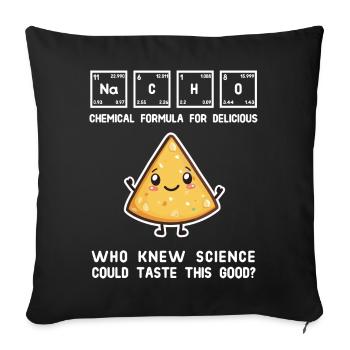 Chemical Formula for Delicious Nachos Design - Sofa pillowcase 17,3'' x 17,3'' (45 x 45 cm) - black - Front